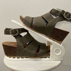 Women's Olive Wedge Dansko Sandals